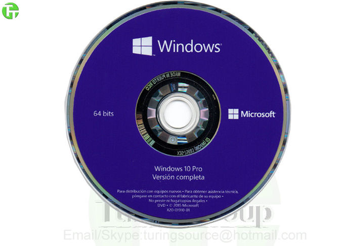 OEM de Windows 10 de la etiqueta engomada de la licencia del COA de Windows 10 favorable con DVD + la licencia púrpuras auténticos de la llave