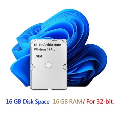 Windows 11 Pro OEM de arquitectura de 64 bits 16 GB de espacio en disco 1 GB de RAM Para 32 bits