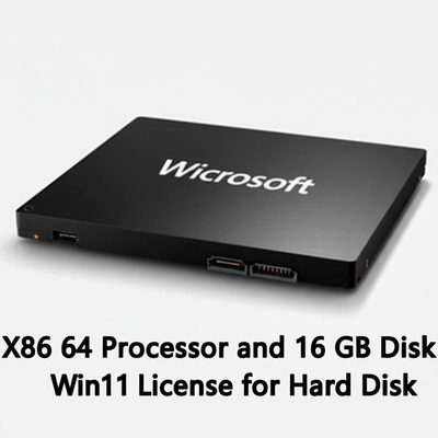 Procesador X86 64 y espacio en disco de 16 GB Licencia Win11 para disco duro