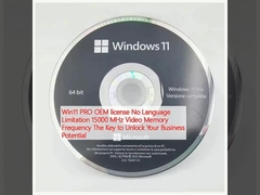 Licencia Win11 PRO OEM Sin limitación de idioma 15000 MHz Frecuencia de memoria de video La clave para desbloquear el potencial de su negocio
