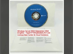 Windows Server 2022 Datacenter OEM (en inglés) - Virtualización Hyper-V, Licencia de 16 núcleos, Centro de datos y soluciones en la nube