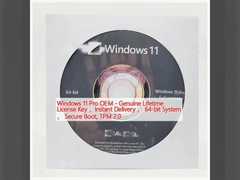 Windows 11 Pro OEM - Clave de licencia de por vida original, Entrega instantánea, Sistema de 64 bits, arranque seguro, TPM 2.0